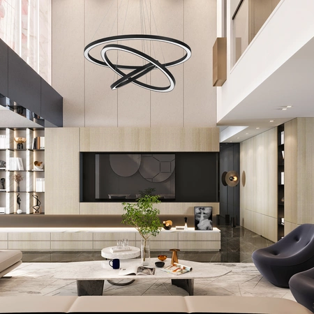 Lampa wisząca GALAXIA, ML8424, czarna, 85W LED, barwa ciepła 3500K