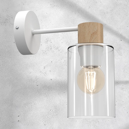 Nowoczesny kinkiet MADERA 1xE27 | Biały