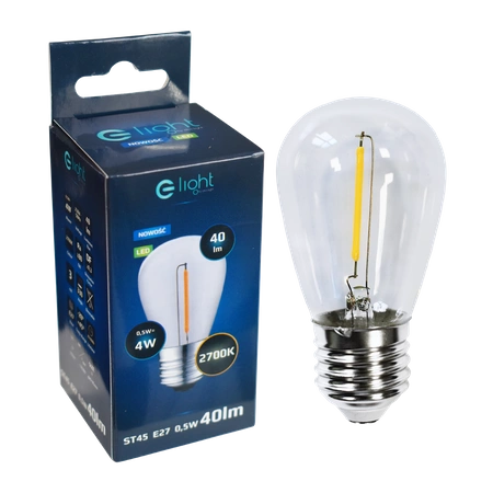 Żarówka Filamentowa LED 0,5W ST45 E27 2700K