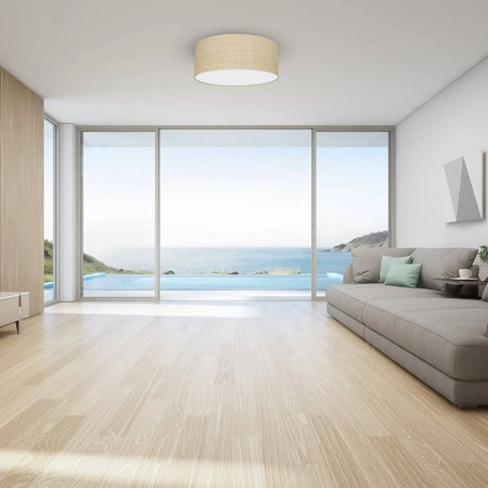 Lampa sufitowa MARSHALL, MLP7487, 40 cm, biały/rattan, 2x60W E27