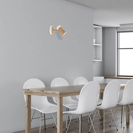 Kinkiet nowoczesny z drewna BARON biały