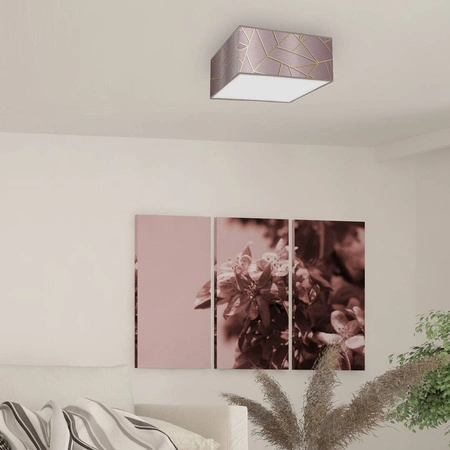 Lampa sufitowa ZIGGY PINK, MLP7588, różowy/złoty, 2x60W E27
