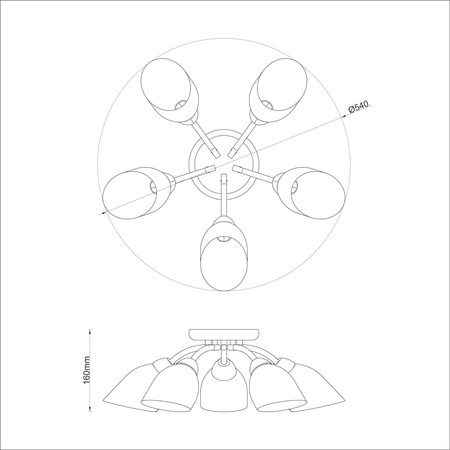 Lampa sufitowa PORTOS 5xE14