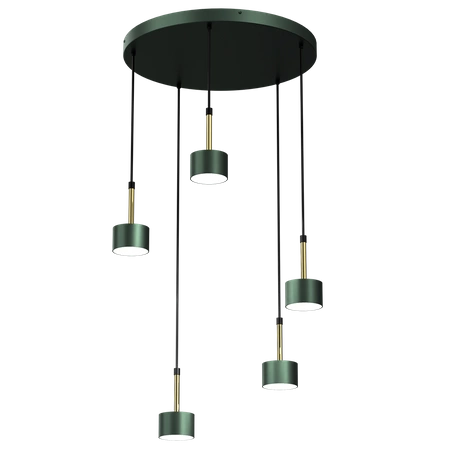 Lampa wisząca ARENA, MLP7769, zielony/złoty, 5x11W GX53
