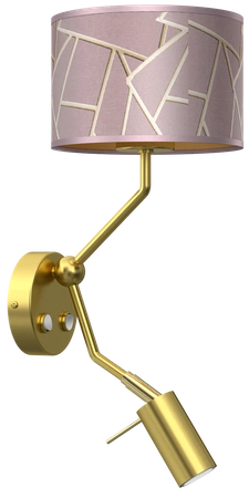 Kinkiet ZIGGY PINK, MLP7584, różowy/złoty, 1x60W E27 + 1x8W mini GU10