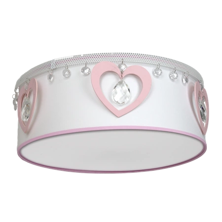 Lampa sufitowa HEART, biały/różowy/transparentny, 2x60W E27, MLP8279