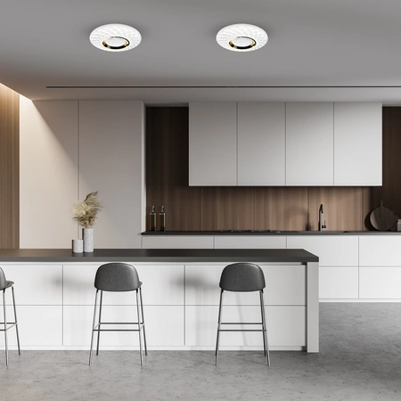 Plafon TOKYO GOLD, ML7908, biały/złoty, 24W LED, Ø400 mm + Pilot