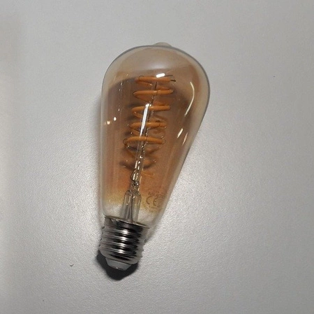 Żarówka FILAMENT LED ST64 E27 4W ciepła 3000K łezka spirala gold