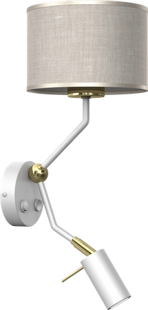 Kinkiet LINO, MLP7494, biały/szary, 1x60W E27 + 1x8W mini GU10