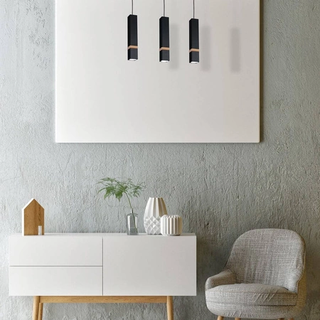 Lampa wisząca nowoczesna listwa VIDAR III czarny szer. 60cm