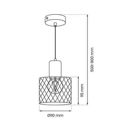 Lampa wisząca SOBRESA E27 | Czarna