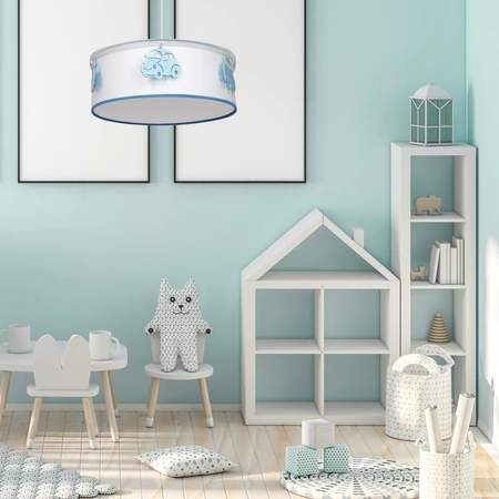 Lampa wisząca AUTOMOBILE, biały/niebieski, 1x60W E27, MLP8284