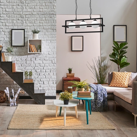 Lampa wisząca DIEGO, MLP8569, czarna z białymi kloszami, 3x40W E14