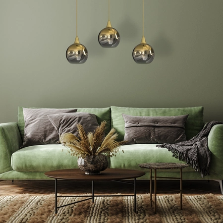 Lampa wisząca MONTE GOLD, MLP8402, złoty/dymiony, 3x60W E27