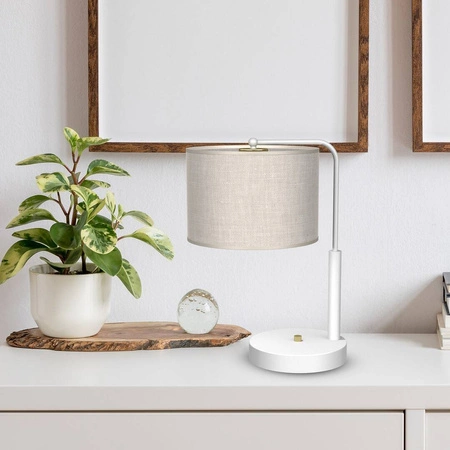 Lampa gabinetowa LINO, MLP7502, biały/szary, 1x60W E27