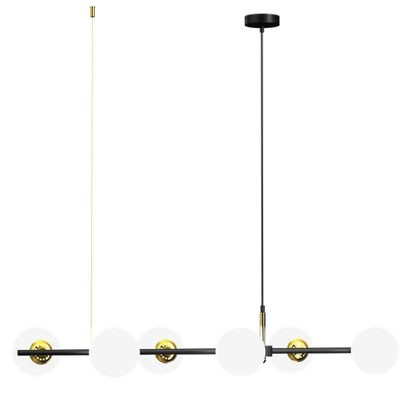 Lampa wisząca POP, MLP7845, czarny/złoty/biały, 6x40W E14
