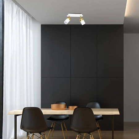 Lampa sufitowa JOKER, MLP6129, biały/złoty, 2x8W GU10