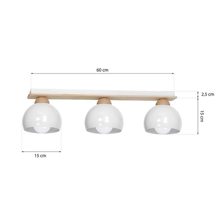 Lampa sufitowa nowoczesna DAMA biały szer. 64cm