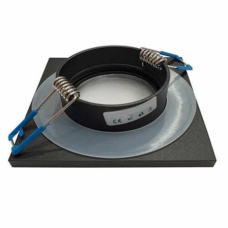 Oczko do łazienki wpuszczane IP44 kwadratowe GU10 śr. 85mm | czarny