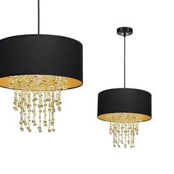 Nowoczesna lampa wisząca ALMERIA BLACK/GOLD 1xE27 MLP6441