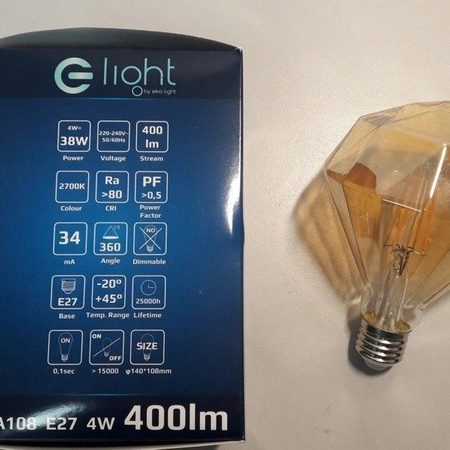 Żarówka FILAMENT LED E27 4W ciepła 2700K diament