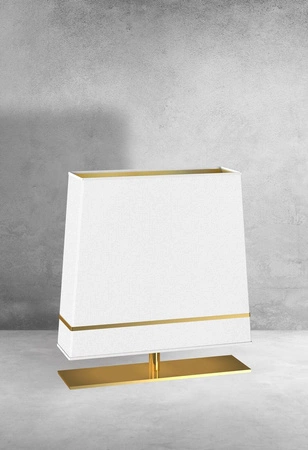 Lampa stołowa VOLANS, biały/złoty, 1x60W E27, MZ5026