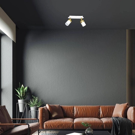 Lampa sufitowa JOKER, MLP6129, biały/złoty, 2x8W GU10