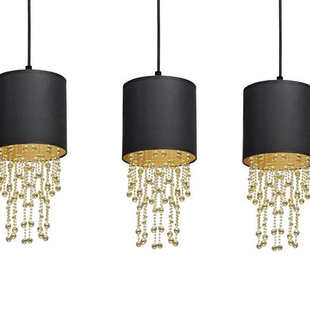 Nowoczesna lampa wisząca listwa ALMERIA BLACK/GOLD 3xE27 MLP64400