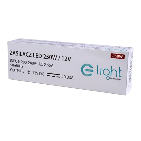 ZASILACZ LED 250W / 12V EKZAS525