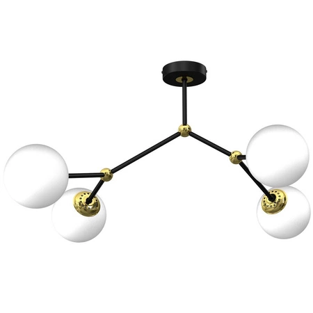 Lampa sufitowa JOY, MLP 7461, czarny/złoty, 4x40W E14