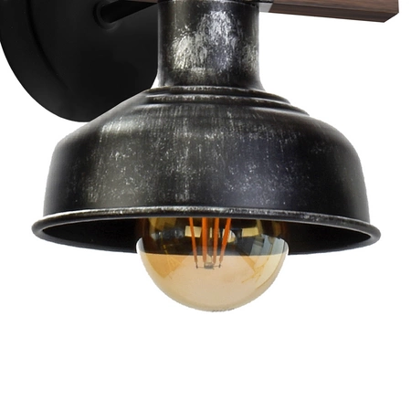 Kinkiet FARO BLACK / WOOD 1xE27 60W MLP6241