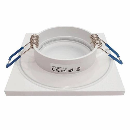 Oczko do łazienki wpuszczane IP44 kwadratowe GU10 śr. 85mm | biały
