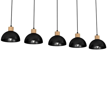 Lampa wisząca ERIK Black/Wood 5xE27