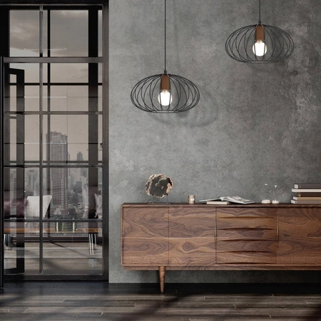 Lampa wisząca MERIDIANO, MLP7959, czarny/brązowy, 1x60W E27