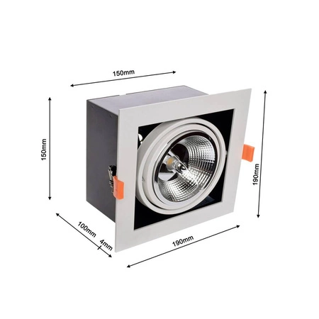 Oprawa Podtynkowa Plaza 1xGU10 AR111 Biała w nowoczesnym stylu