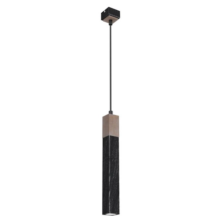 Lampa wisząca SOLO, MLP7469, przecierany czarny/drewno patynowane, 1x5W mini GU10