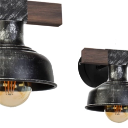 Kinkiet FARO BLACK / WOOD 1xE27 60W MLP6241