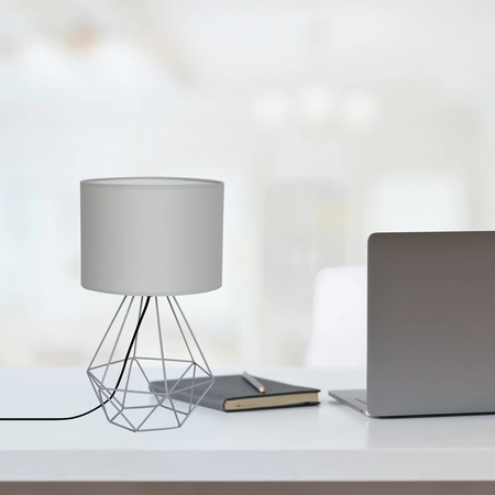 Lampka stołowa/nocna BASKET, szara, 1x60W E27, MLP7202