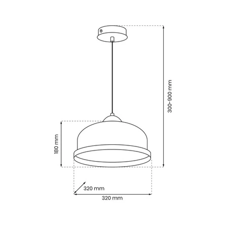 Lampa wisząca nowoczesna zwis STUDIO biały śr. 32cm