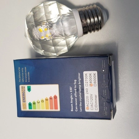 Żarówka LED E27 4,3W neutralna 4000K ozdobna kryształowa kulka