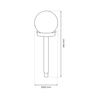 Lampka ogrodowa solarna wbijana 6000K 34cm | czarny