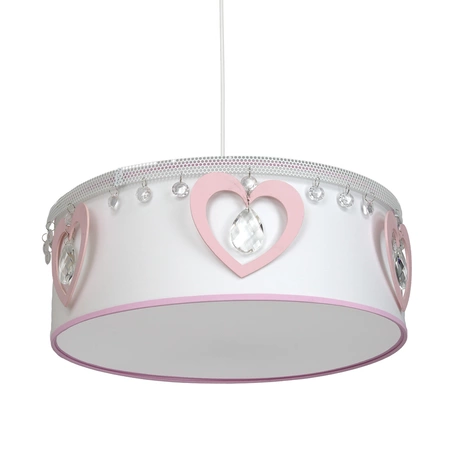 Lampa wisząca HEART, biały/różowy/transparentny, 1x60W E27, MLP8278
