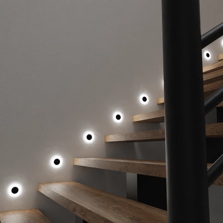 Oprawa schodowa OTI BLACK, 0,6W LED, barwa neutralna 4000K, EKS698