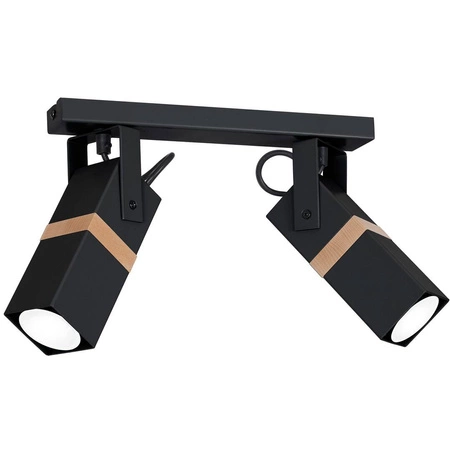 Lampa sufitowa nowoczesna reflektorek spot VIDAR II czarny szer. 40cm