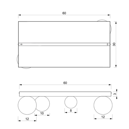 Nowoczesna lampa sufitowa BIBIONE, MLP8391, czarna z białymi kloszami, 4x25W G9