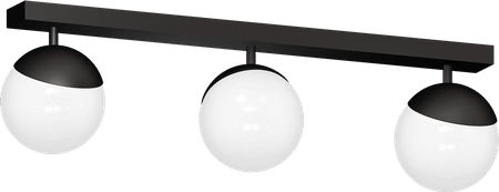 Lampa sufitowa nowoczesna szklana kula listwa SFERA III czarny/biały szer. 65cm