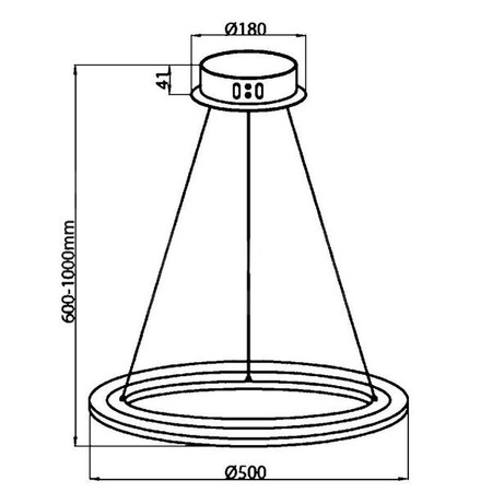 Lampa wisząca COSMO pierścień LED 50cm