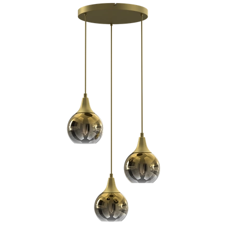 Lampa wisząca MONTE GOLD, MLP8403, złoty/dymiony, 3x60W E27