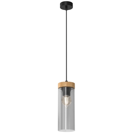 Lampa wisząca ELICA, MLP8664, czarny/drewno/transparentny, 1x60W E27