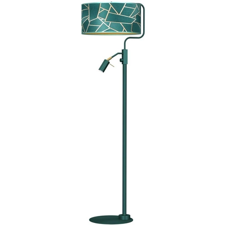 Lampa podłogowa ZIGGY GREEN, MLP7582, butelkowa zieleń/złoty, 1x60W E27 + 1x8W mini GU10